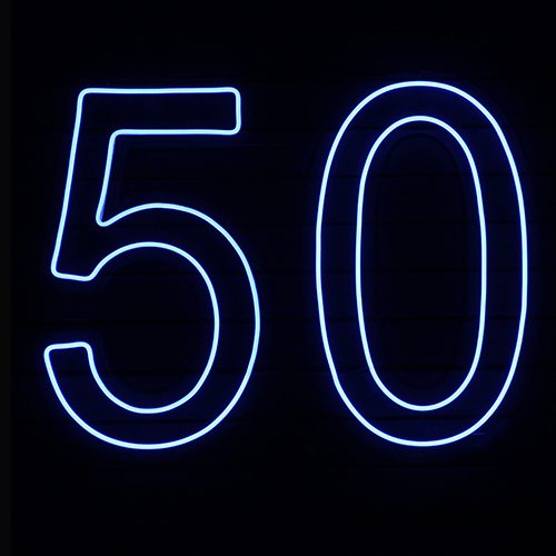 50 neon sign